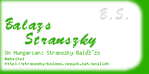 balazs stranszky business card